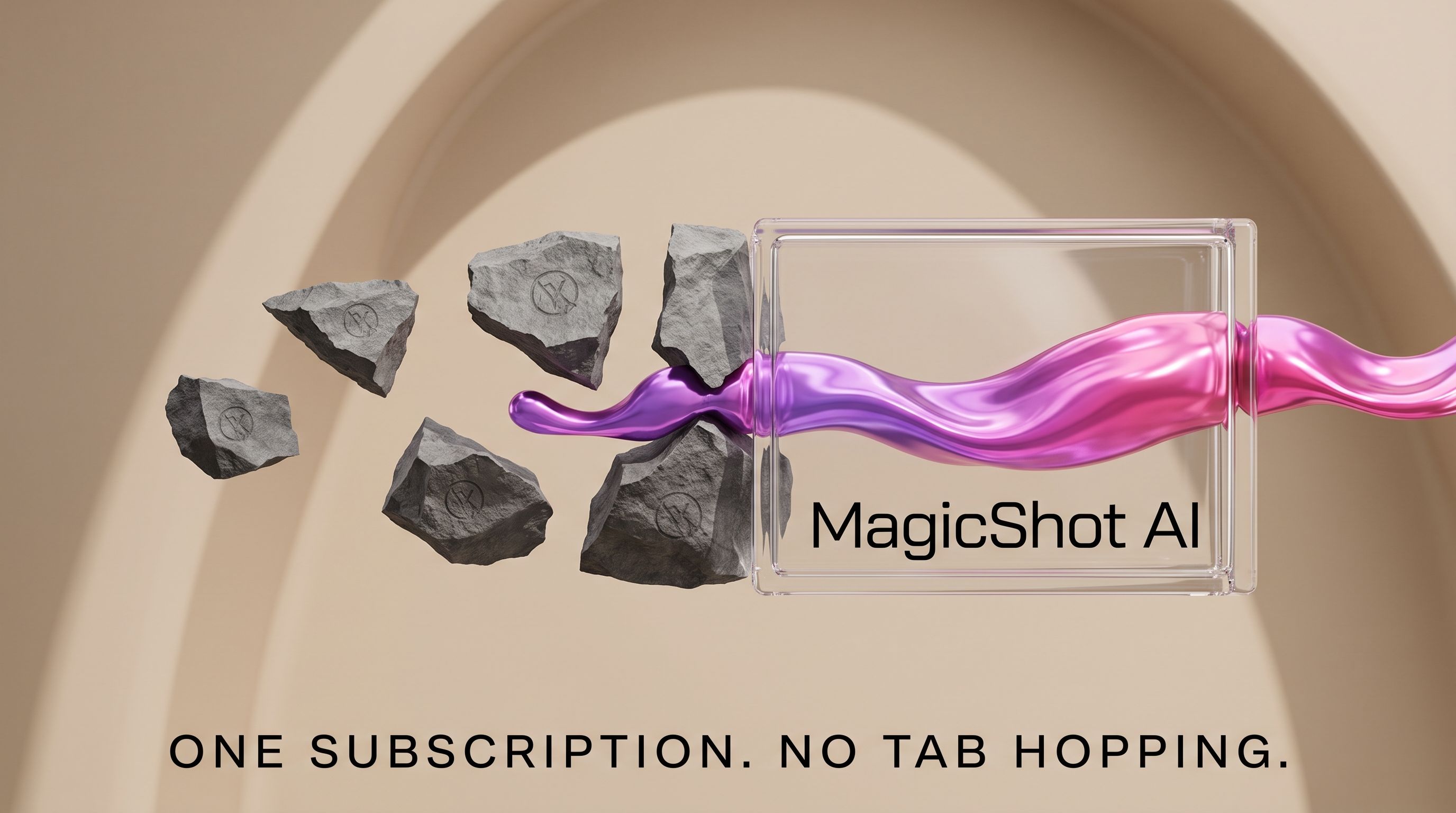 MagicShot is one subscription across image, photo-edit, photoshoot, video, and voice tools