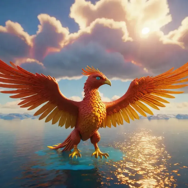 A bird soaring above the ocean with its wings fully extended.