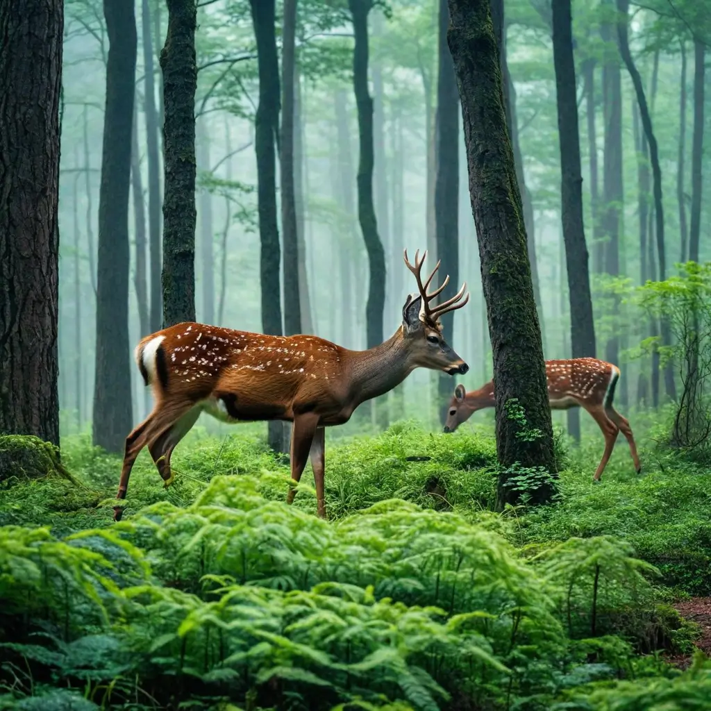 A deer in the woods