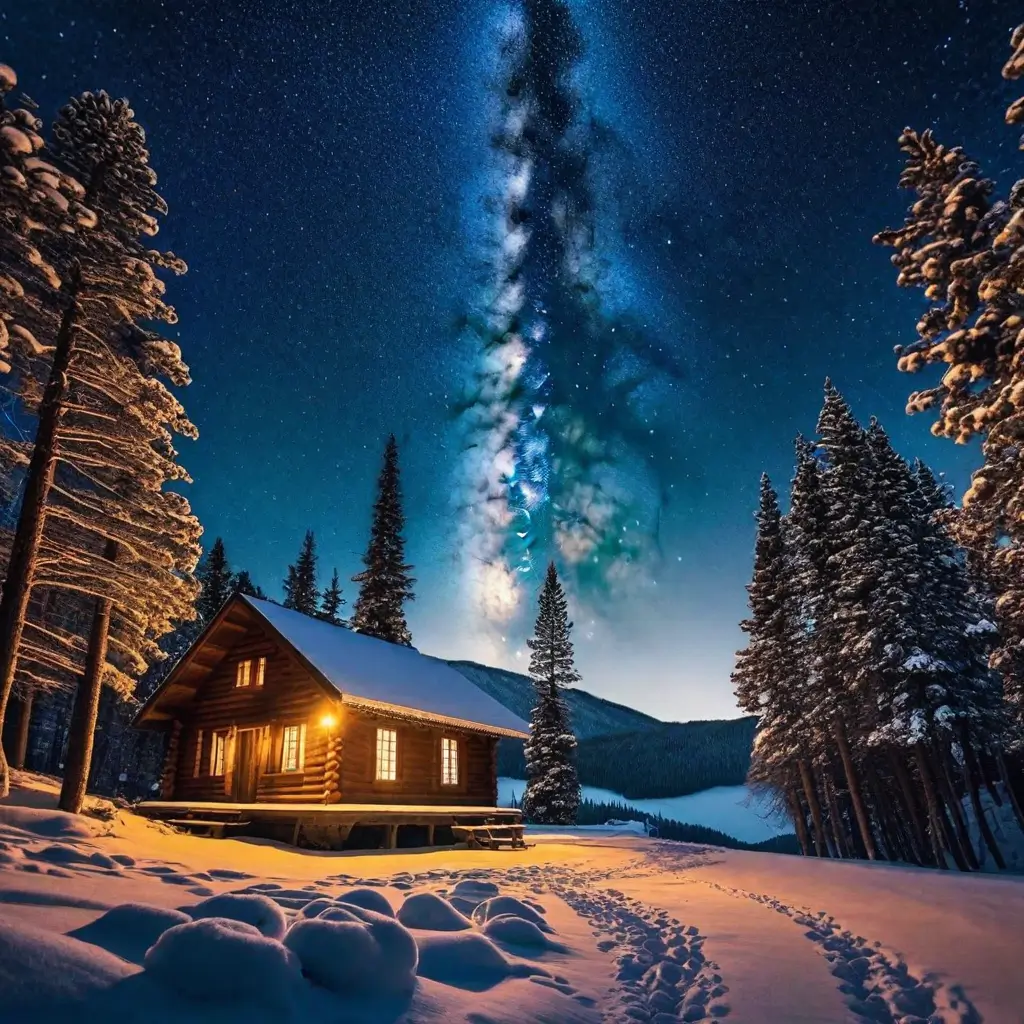 A cabin in the snow