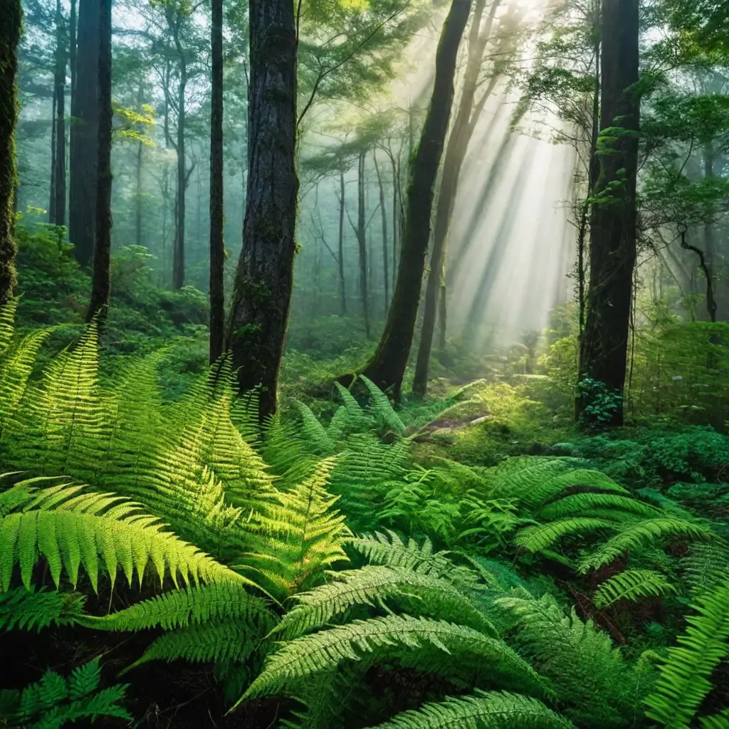 Sun shining through the trees