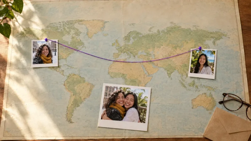 Two people from separate photos embracing in an AI-generated hug video