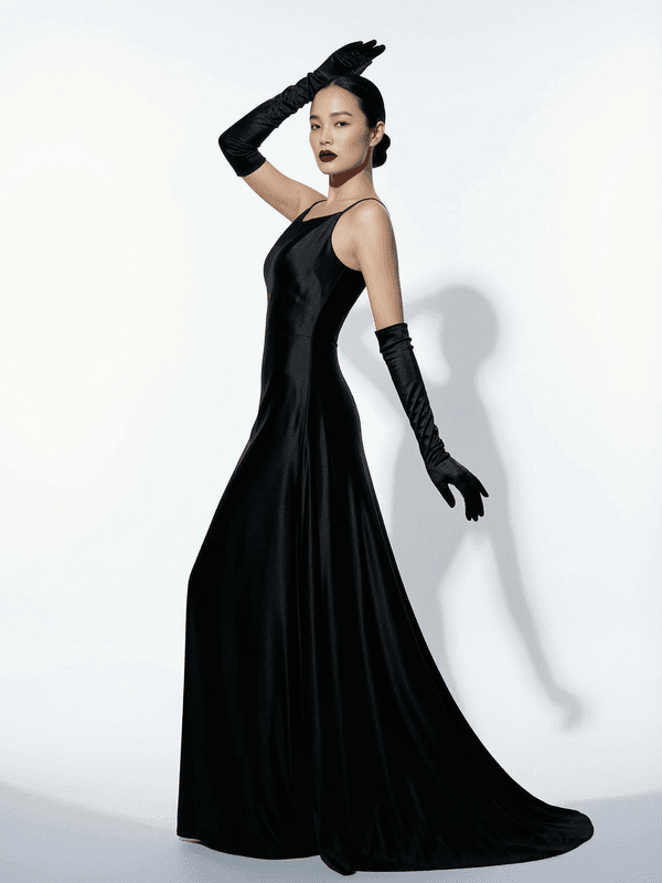 Black Gown Opera Gloves