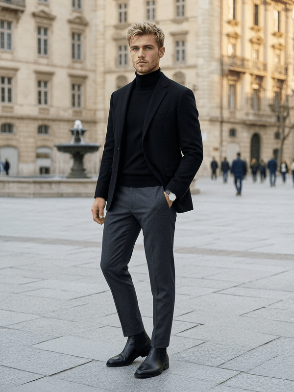 Blazer Turtleneck Plaza