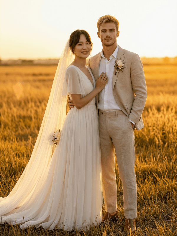 Backlit Field Couple