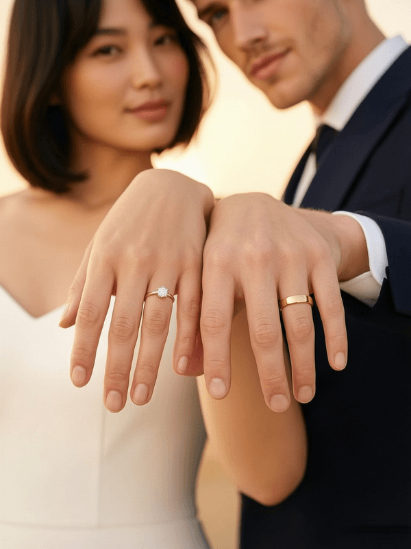 Ring Detail Hands Couple