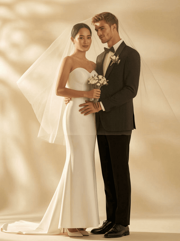 Veil Embrace Couple