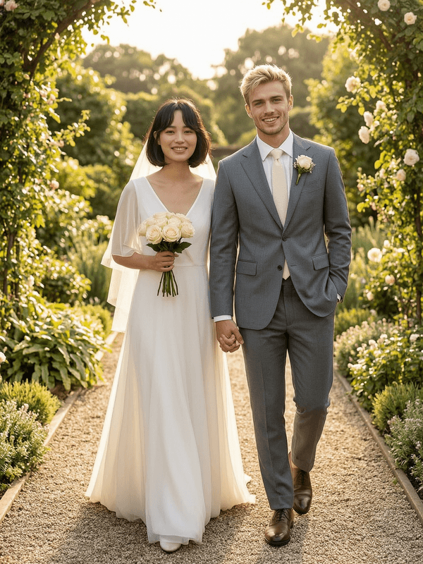 Hand-Holding Walk Couple