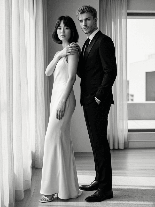 B&W Editorial Couple