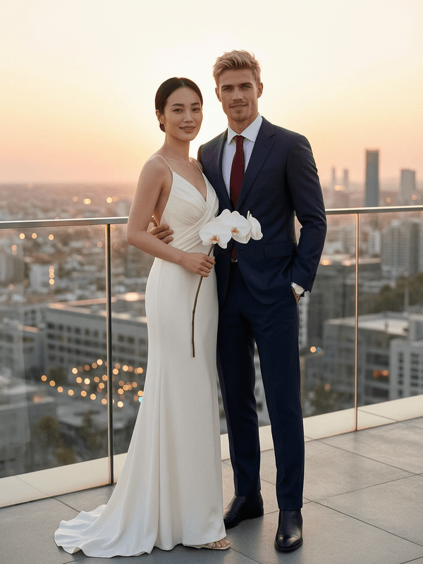 Rooftop Skyline Couple