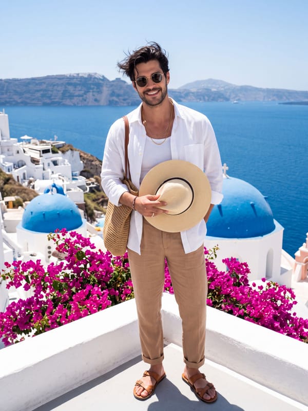 Santorini Blue Domes