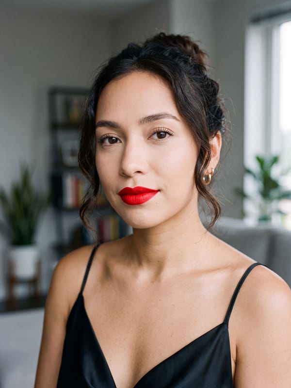 Bold red lip