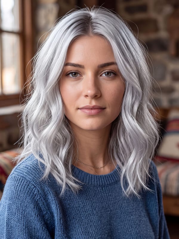 Platinum silver hair