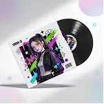 Creative illustrated album cover design with vinyl record