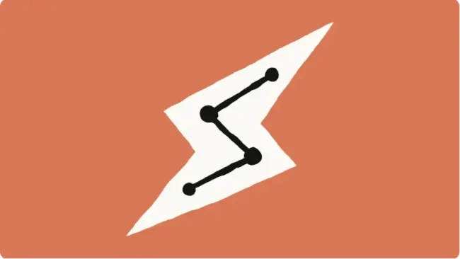 White lightning bolt icon with connected nodes on an orange background, representing Claude Cowork AI tasks