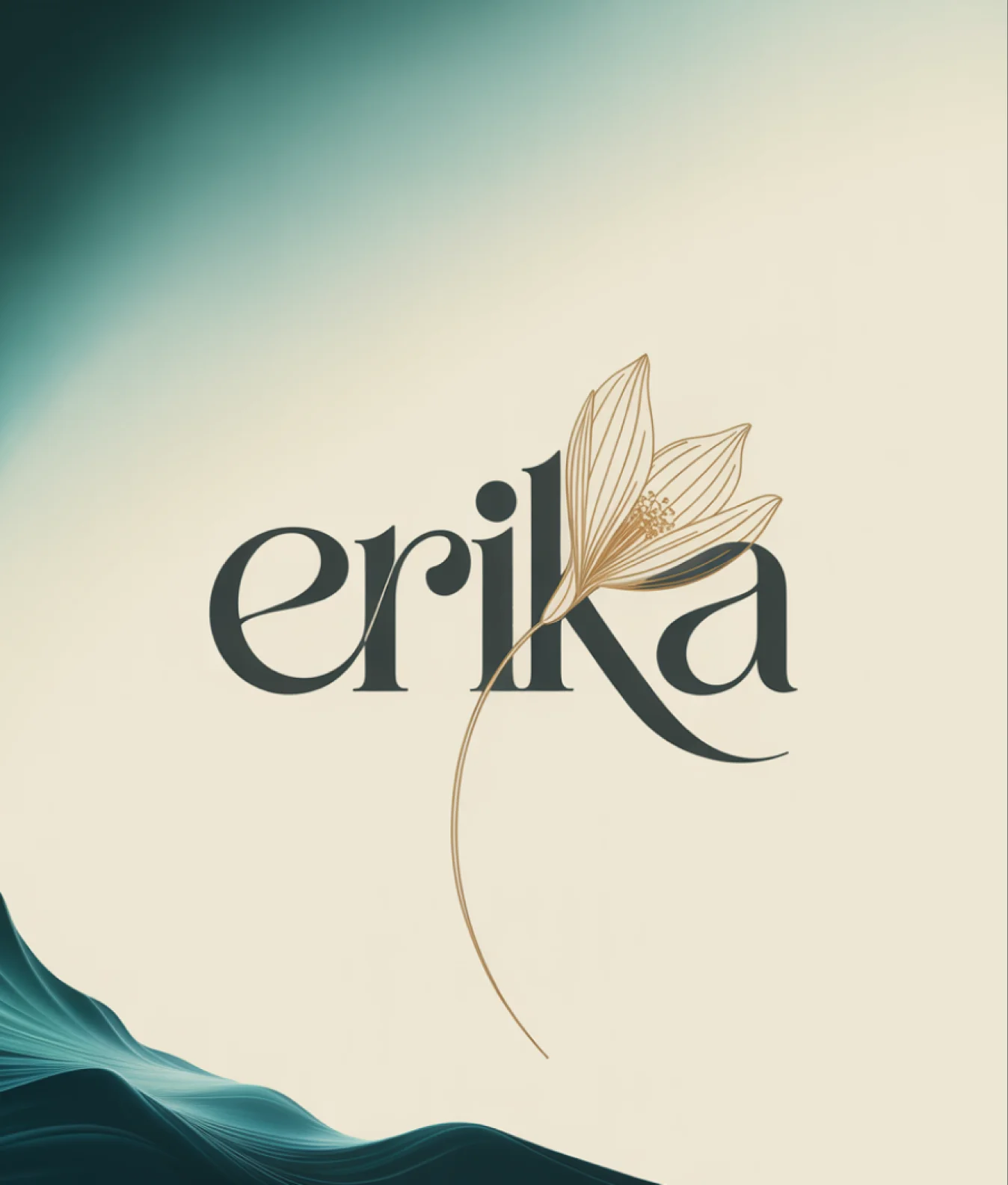 Elegant botanical logo design with cursive typography and golden floral accents, generated using AI Logo Generator for a luxury feminine brand.