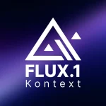 FLUX.1 Kontext logo on a dark purple gradient background.