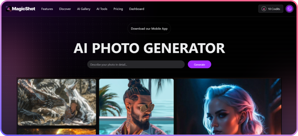 MagicShot AI photo generator