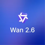 Wan 2.6 AI video model logo on a blue gradient background, showcasing MagicShot’s advanced image-to-video generation technology.