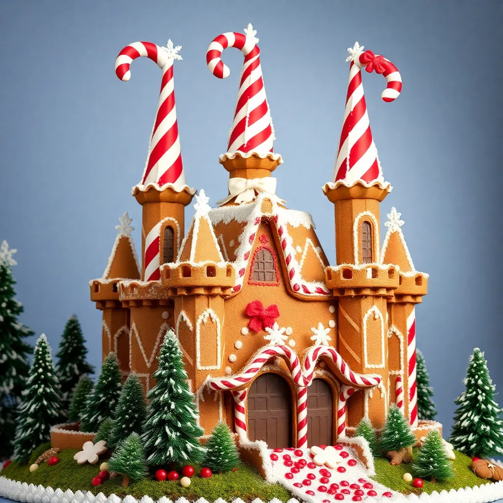 A whimsical gingerbread house with candy decorations, straight out of a fairytale.