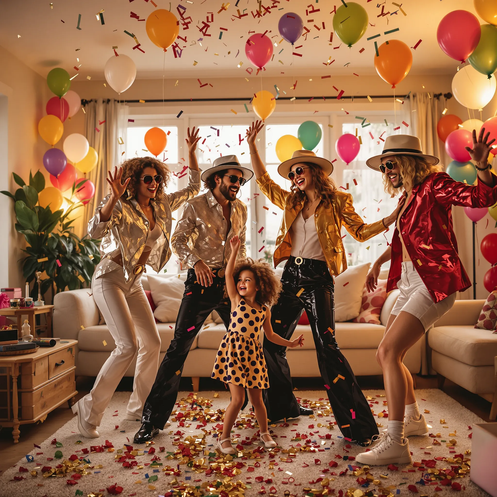A group of people, appearing to be a family, are celebrating Father's Day with a party.