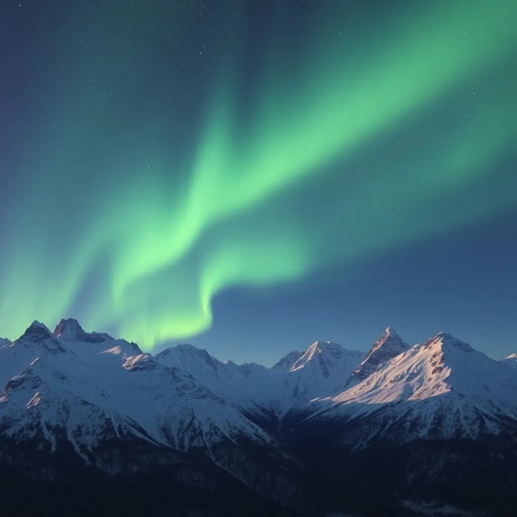 The Aurora Borealis, or Northern Lights, illuminating the night sky with dancing colors.