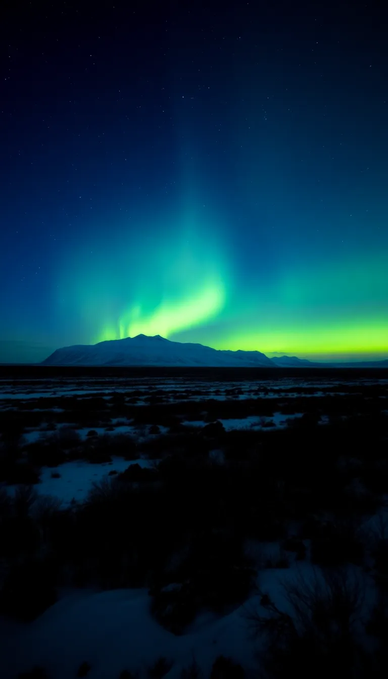 The mesmerizing northern lights dancing across the night sky.