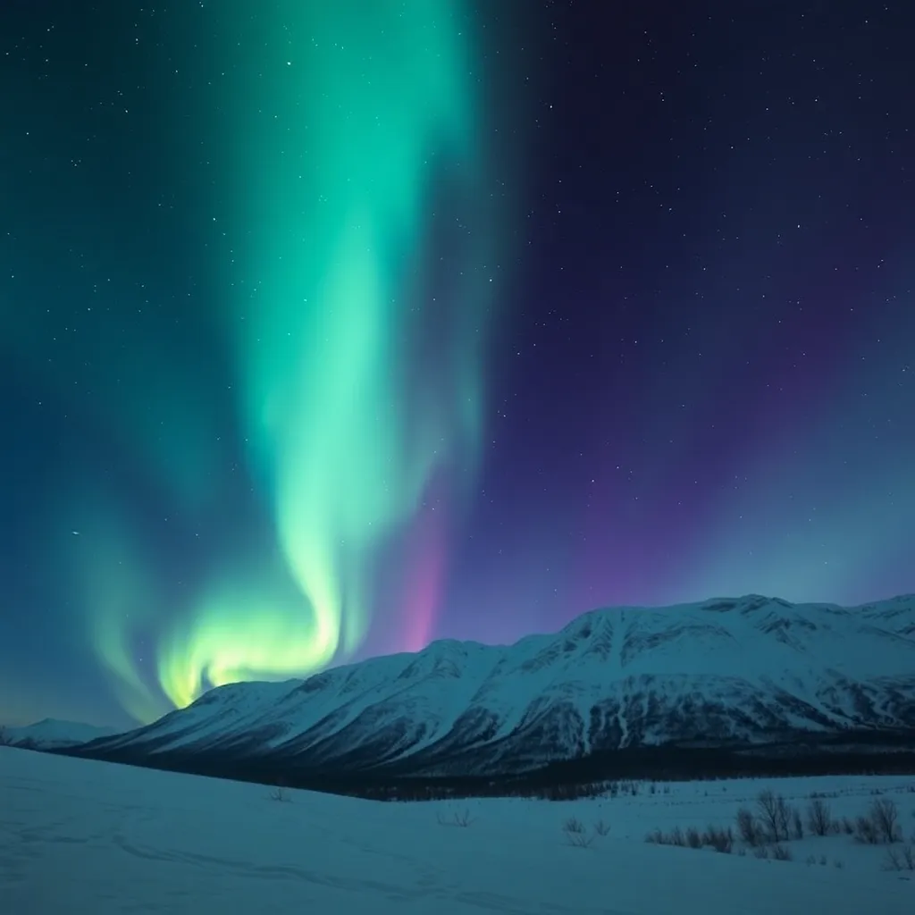 The stunning Aurora Borealis illuminating the night sky