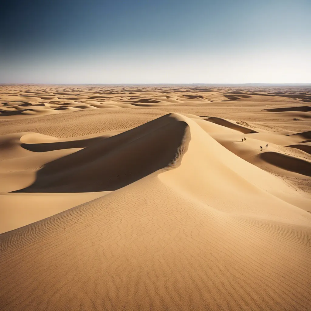 A majestic sand dune in a vast desert