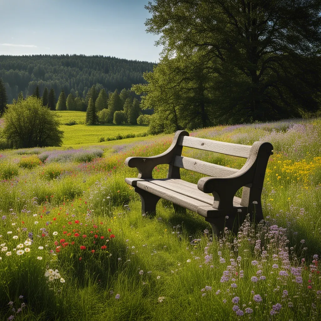 A wooden bench overlooking a scenic landscape