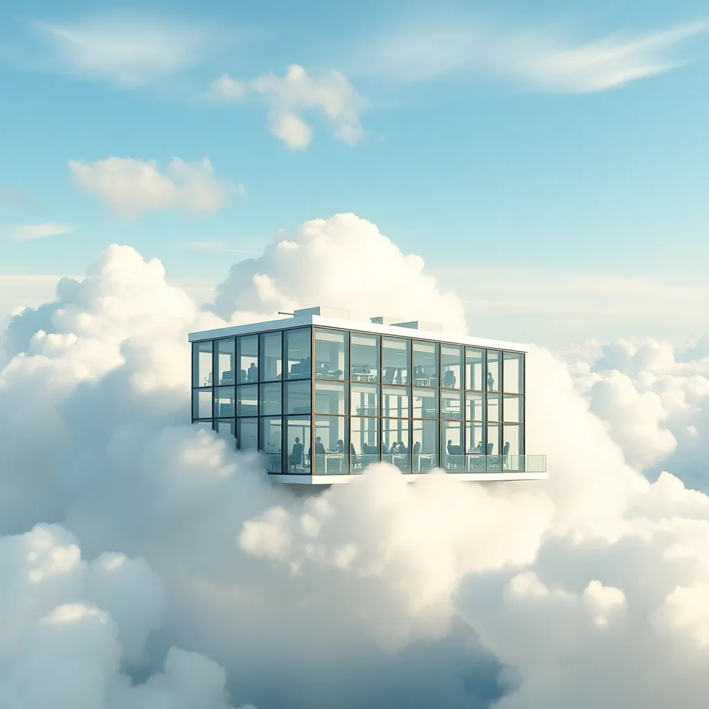 A floating city in the clouds.