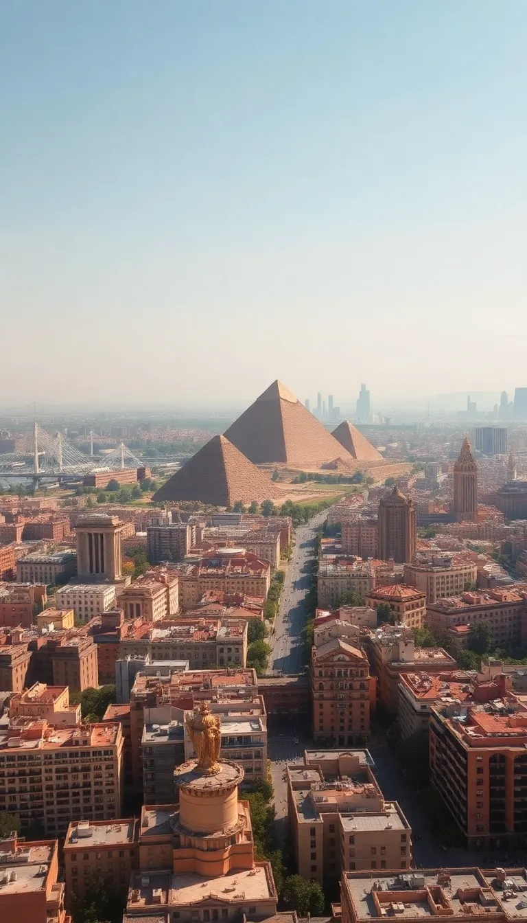 The Pyramids of Giza in Cairo, Egypt.