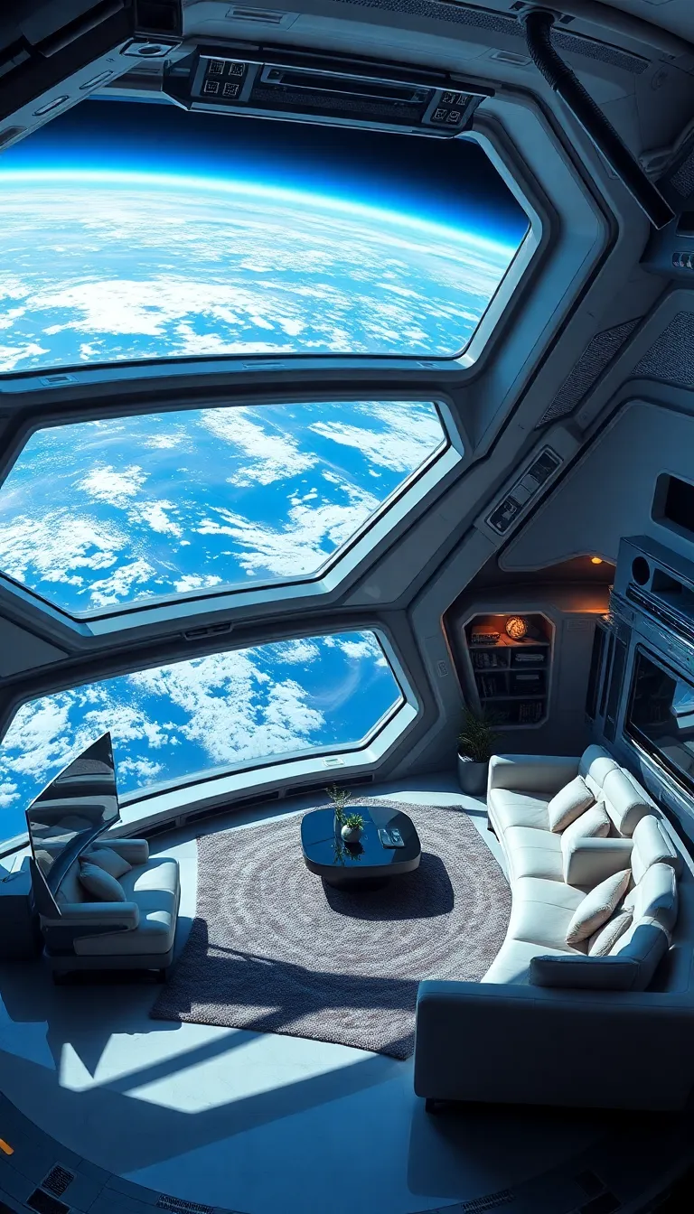 A view of Earth from the cockpit of a spaceship.