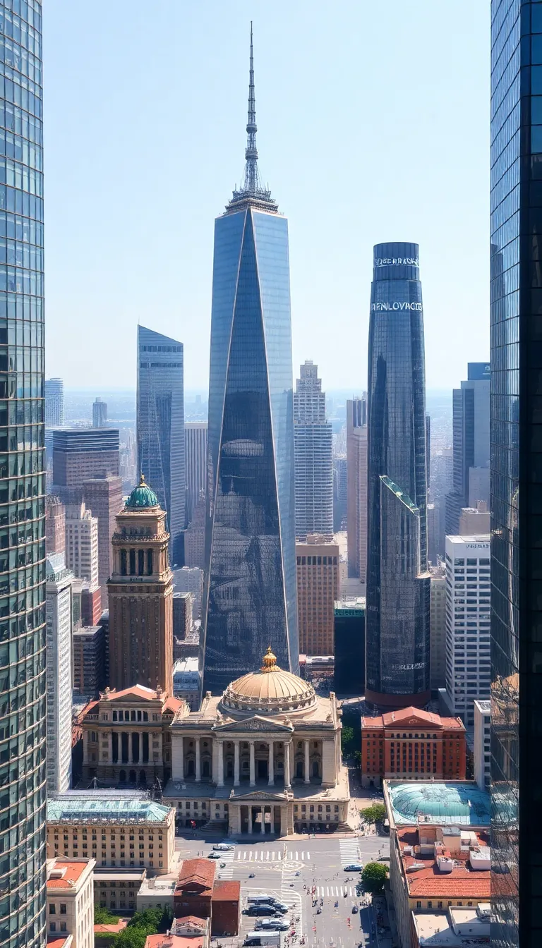 A panoramic view of the New York City skyline.