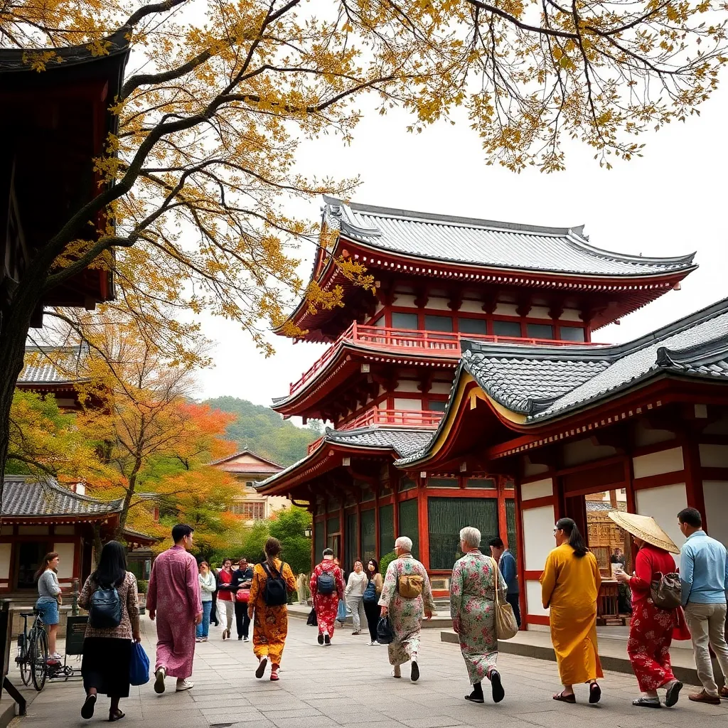 A traditional Japanese temple with a large gate.