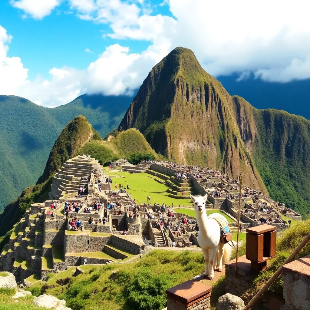 Machu Picchu, an ancient Incan city in the Andes Mountains.