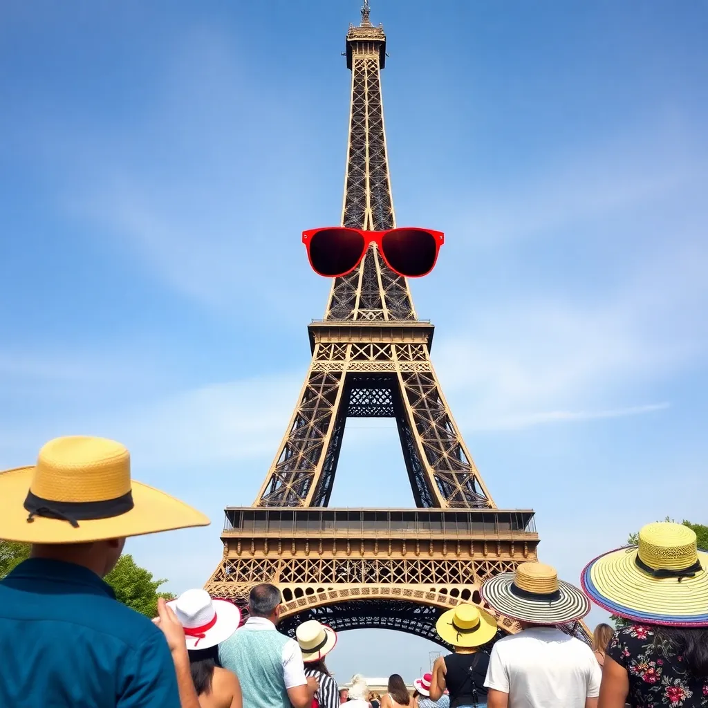 The Eiffel Tower with sunglasses.