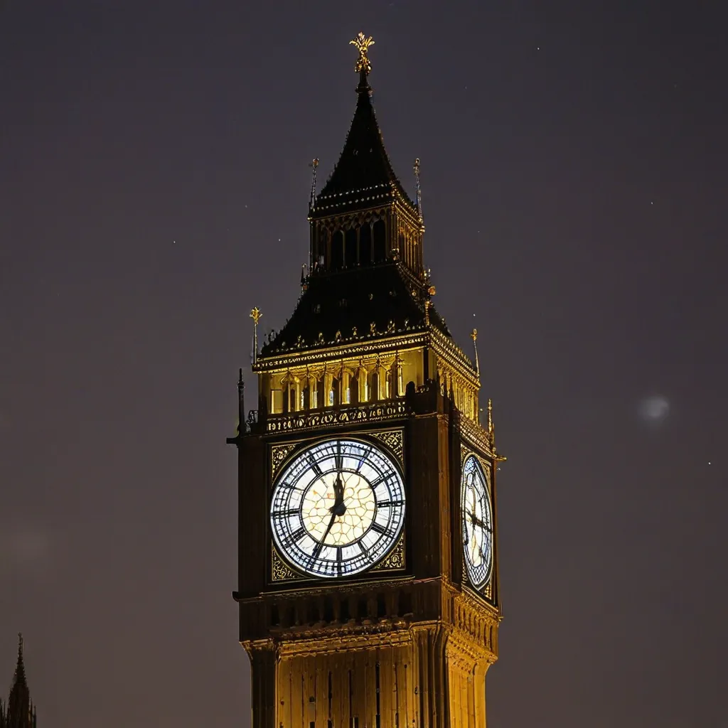 Big Ben illuminated at night