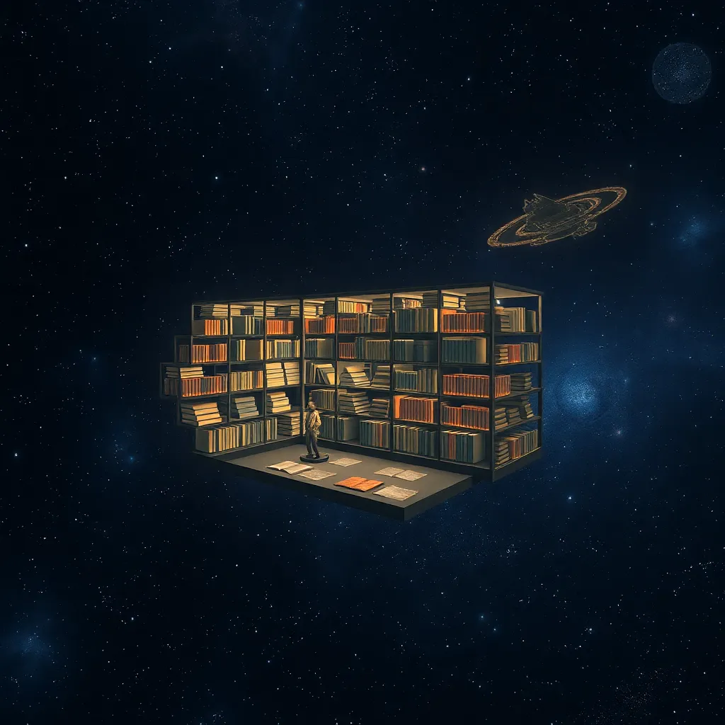 A rectangular structure with many small windows floating in the darkness of space.