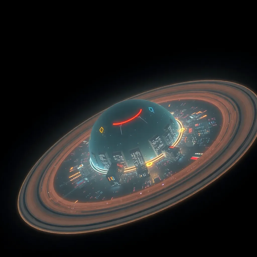 Planet with rings and a glowing, textured surface against a dark background.