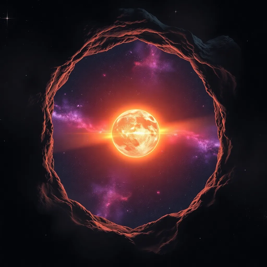 Glowing, circular energy field with a bright center and purple tendrils against a dark background.