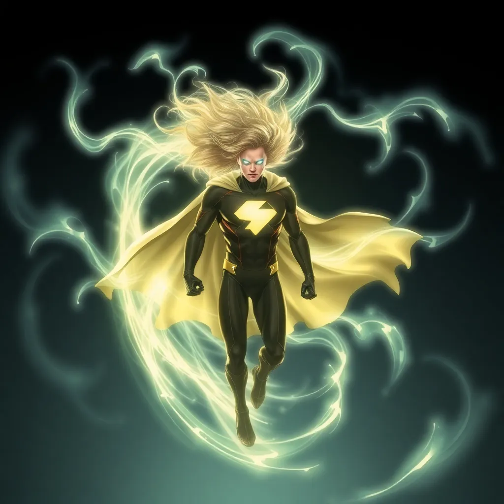 A person with glowing yellow energy surrounding them.