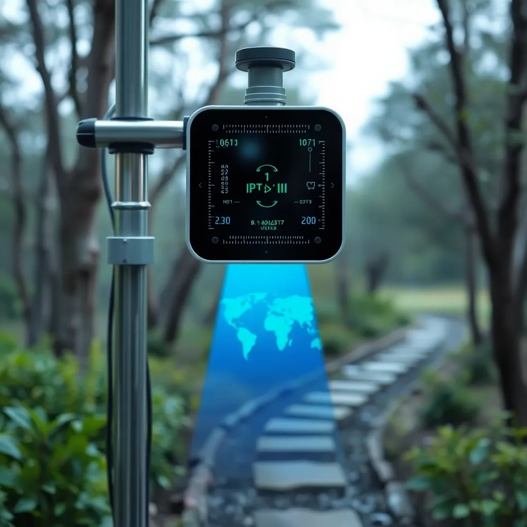 A smart watch displaying a video call interface in a natural outdoor setting.