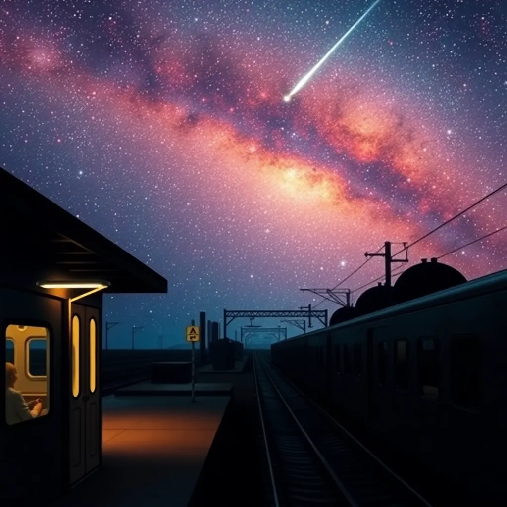 A mesmerizing view of a night sky filled with stars and a single shooting star.