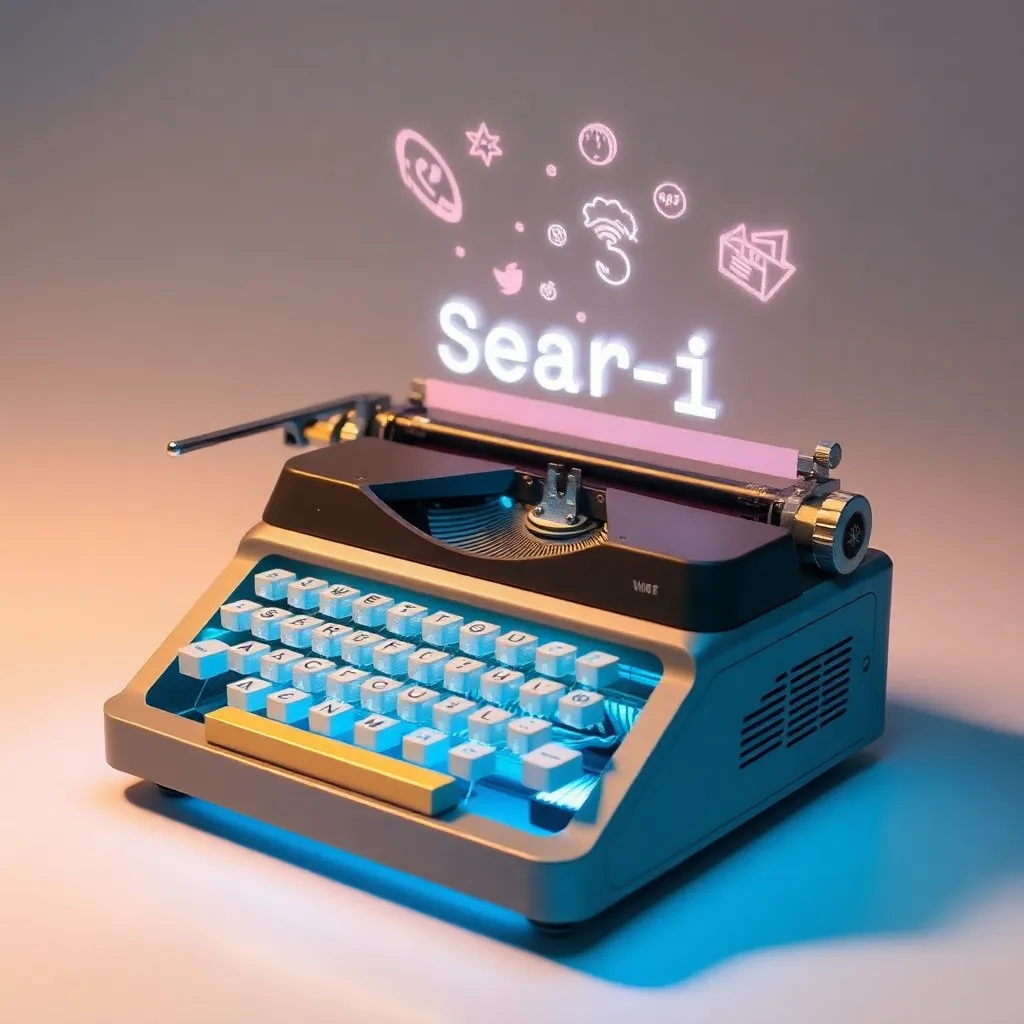 Vintage typewriter with musical notes coming out instead of text.