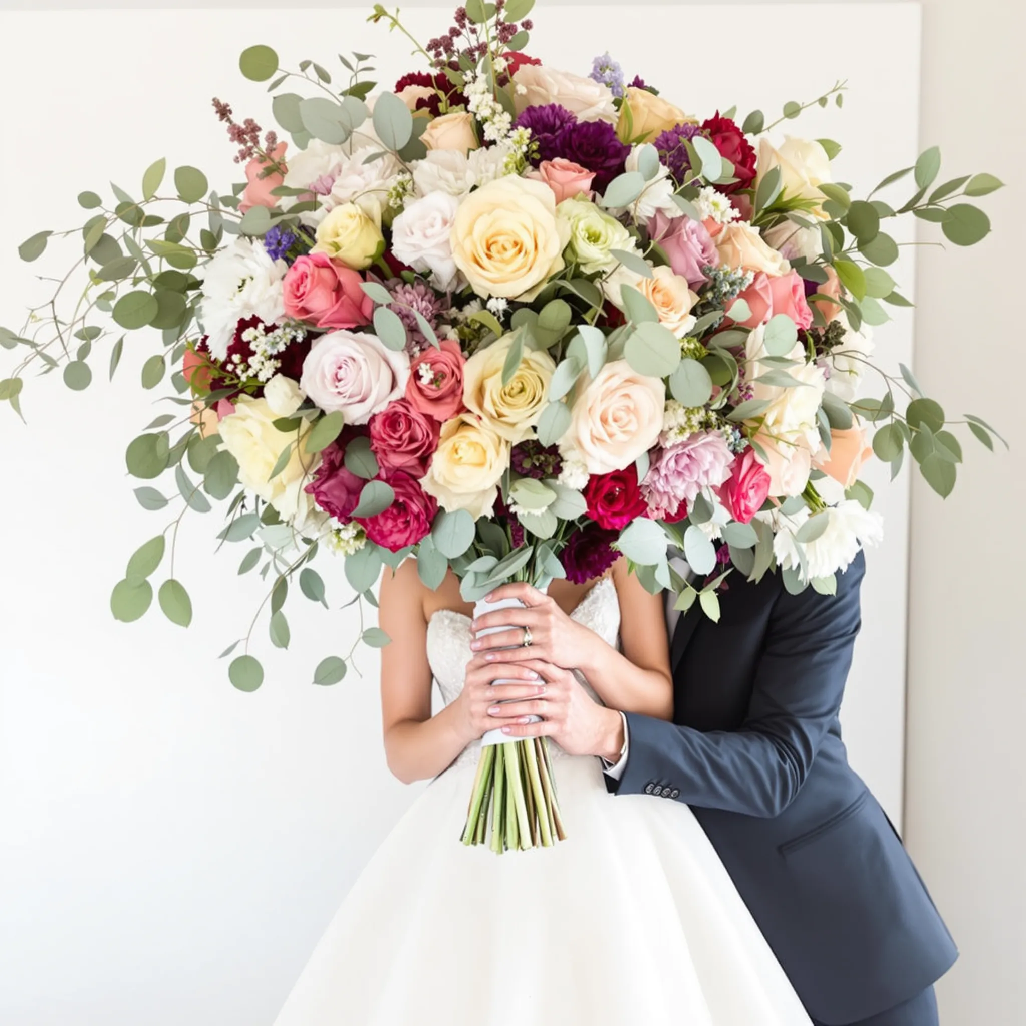 Close up of wedding bouquet.