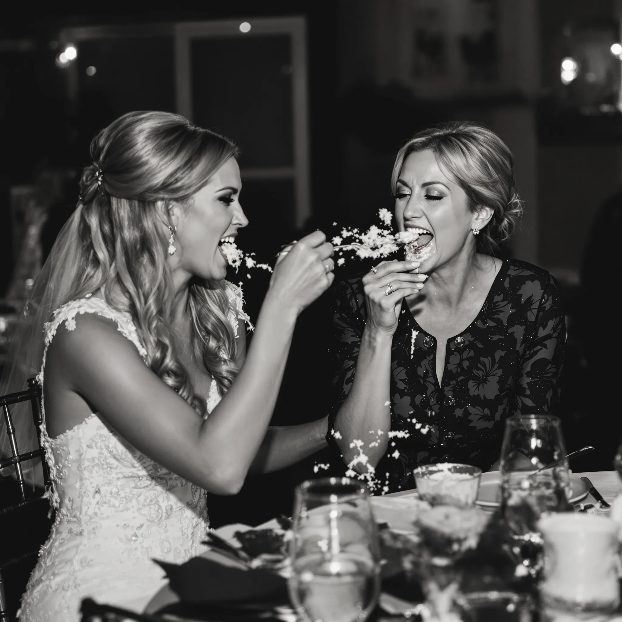 Two women toasting with wine glasses.