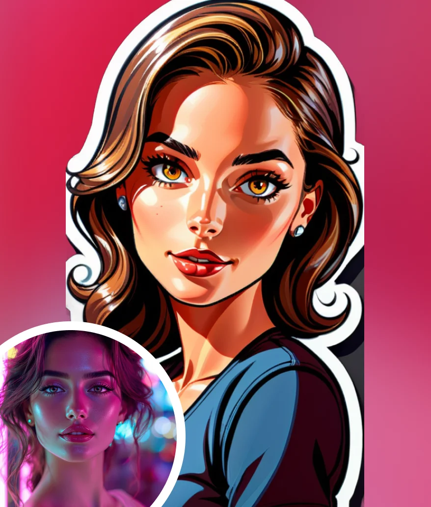 ai-sticker-female-cartoon-red-light